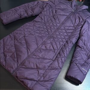 Eddie Bauer Deep Purple Quilted Coat size tall medium